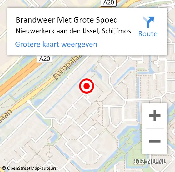 Locatie op kaart van de 112 melding: Brandweer Met Grote Spoed Naar Nieuwerkerk aan den IJssel, Schijfmos op 9 april 2024 19:19