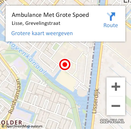 Locatie op kaart van de 112 melding: Ambulance Met Grote Spoed Naar Lisse, Grevelingstraat op 9 april 2024 19:19