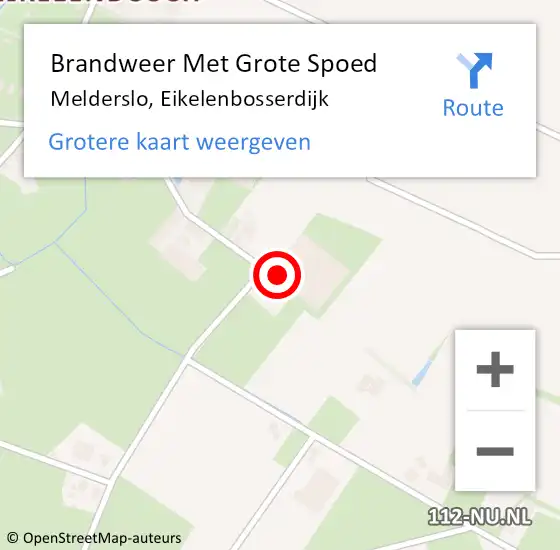 Locatie op kaart van de 112 melding: Brandweer Met Grote Spoed Naar Melderslo, Eikelenbosserdijk op 9 april 2024 20:49