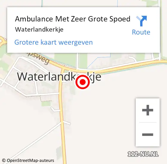 Locatie op kaart van de 112 melding: Ambulance Met Zeer Grote Spoed Naar Waterlandkerkje op 9 april 2024 20:57