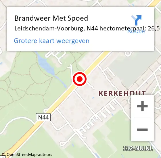 Locatie op kaart van de 112 melding: Brandweer Met Spoed Naar Leidschendam-Voorburg, N44 hectometerpaal: 26,5 op 9 april 2024 21:00