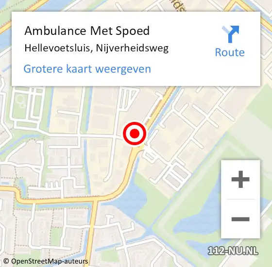 Locatie op kaart van de 112 melding: Ambulance Met Spoed Naar Hellevoetsluis, Nijverheidsweg op 9 april 2024 21:09