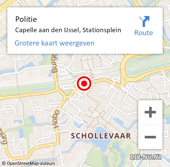 Locatie op kaart van de 112 melding: Politie Capelle aan den IJssel, Stationsplein op 9 april 2024 23:55