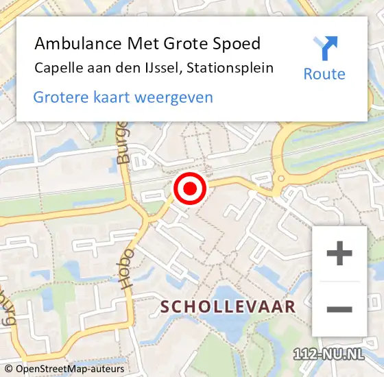 Locatie op kaart van de 112 melding: Ambulance Met Grote Spoed Naar Capelle aan den IJssel, Stationsplein op 9 april 2024 23:55