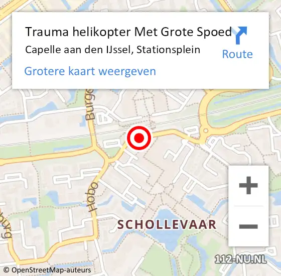 Locatie op kaart van de 112 melding: Trauma helikopter Met Grote Spoed Naar Capelle aan den IJssel, Stationsplein op 9 april 2024 23:57