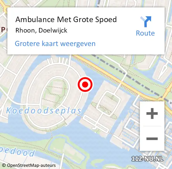 Locatie op kaart van de 112 melding: Ambulance Met Grote Spoed Naar Rhoon, Doelwijck op 10 april 2024 02:16