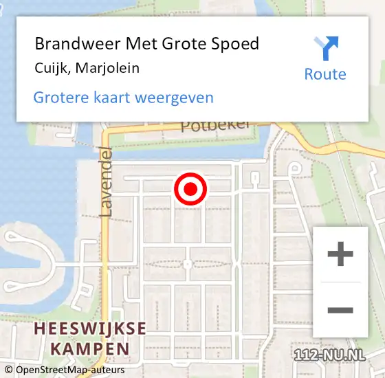 Locatie op kaart van de 112 melding: Brandweer Met Grote Spoed Naar Cuijk, Marjolein op 10 april 2024 02:17