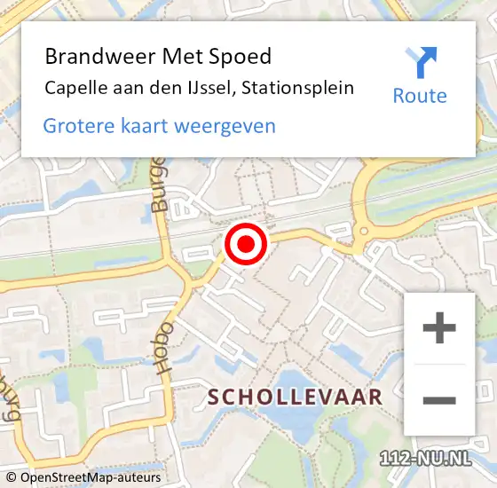 Locatie op kaart van de 112 melding: Brandweer Met Spoed Naar Capelle aan den IJssel, Stationsplein op 10 april 2024 02:36
