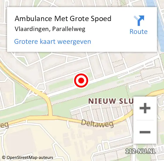 Locatie op kaart van de 112 melding: Ambulance Met Grote Spoed Naar Vlaardingen, Parallelweg op 10 april 2024 04:25
