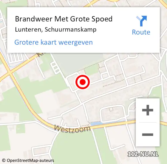 Locatie op kaart van de 112 melding: Brandweer Met Grote Spoed Naar Lunteren, Schuurmanskamp op 10 april 2024 04:35