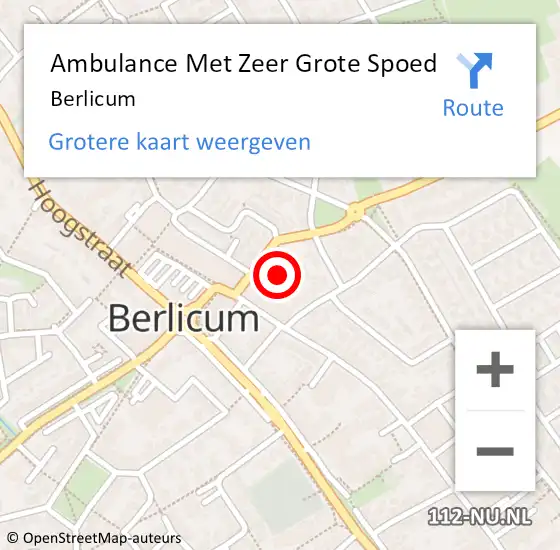 Locatie op kaart van de 112 melding: Ambulance Met Zeer Grote Spoed Naar Berlicum op 10 april 2024 06:56