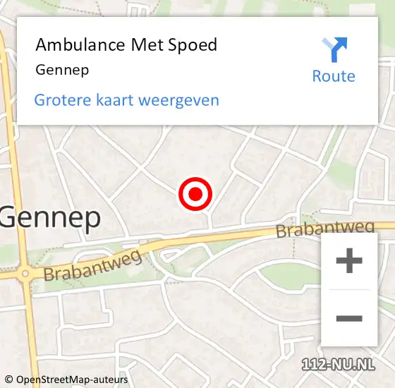Locatie op kaart van de 112 melding: Ambulance Met Spoed Naar Gennep op 10 april 2024 07:42