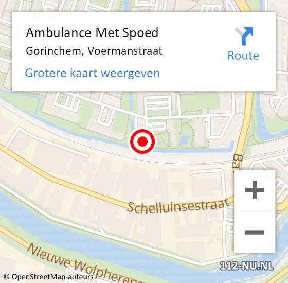 Locatie op kaart van de 112 melding: Ambulance Met Spoed Naar Gorinchem, Voermanstraat op 10 april 2024 09:07