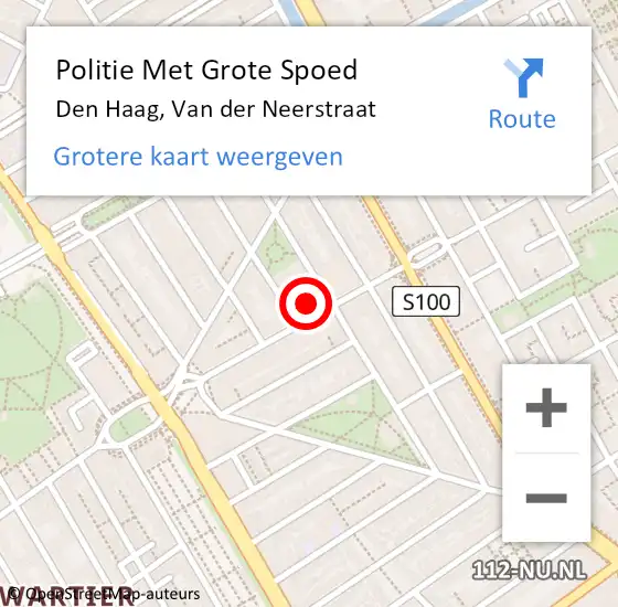 Locatie op kaart van de 112 melding: Politie Met Grote Spoed Naar Den Haag, Van der Neerstraat op 10 april 2024 09:27