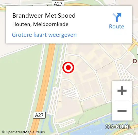 Locatie op kaart van de 112 melding: Brandweer Met Spoed Naar Houten, Meidoornkade op 10 april 2024 09:39