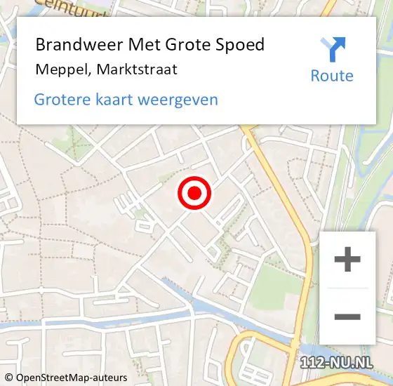 Locatie op kaart van de 112 melding: Brandweer Met Grote Spoed Naar Meppel, Marktstraat op 10 april 2024 09:44