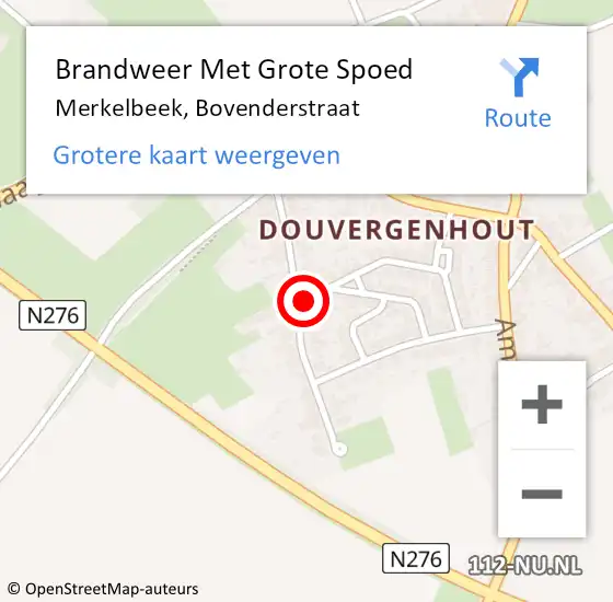 Locatie op kaart van de 112 melding: Brandweer Met Grote Spoed Naar Merkelbeek, Bovenderstraat op 10 april 2024 09:45