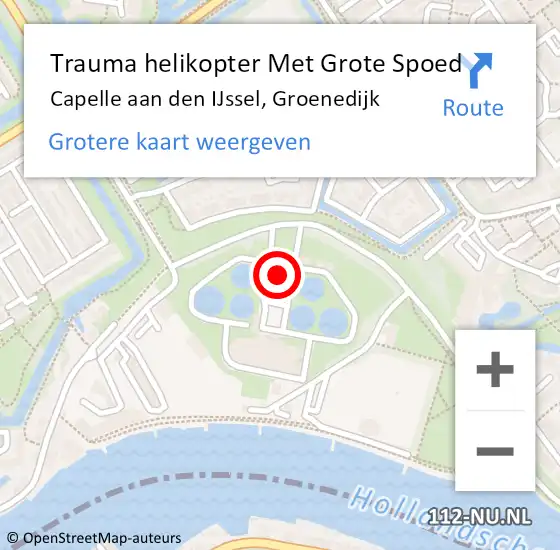 Locatie op kaart van de 112 melding: Trauma helikopter Met Grote Spoed Naar Capelle aan den IJssel, Groenedijk op 10 april 2024 09:55