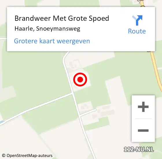 Locatie op kaart van de 112 melding: Brandweer Met Grote Spoed Naar Haarle, Snoeymansweg op 2 oktober 2014 00:15