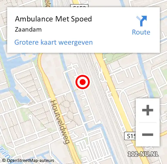 Locatie op kaart van de 112 melding: Ambulance Met Spoed Naar Zaandam op 10 april 2024 11:22