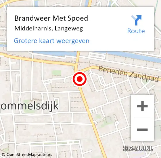 Locatie op kaart van de 112 melding: Brandweer Met Spoed Naar Middelharnis, Langeweg op 10 april 2024 11:31