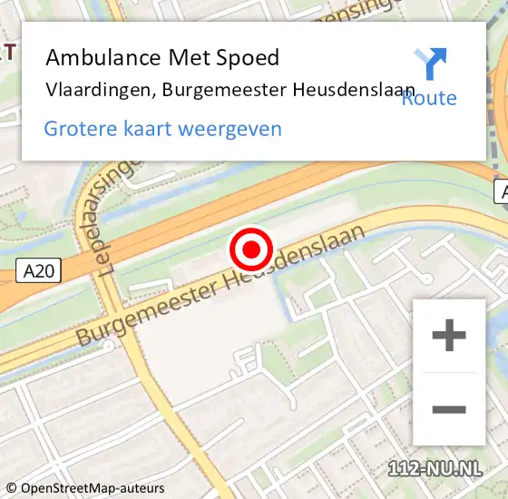 Locatie op kaart van de 112 melding: Ambulance Met Spoed Naar Vlaardingen, Burgemeester Heusdenslaan op 10 april 2024 12:16