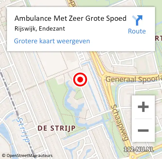 Locatie op kaart van de 112 melding: Ambulance Met Zeer Grote Spoed Naar Rijswijk, Endezant op 10 april 2024 13:07