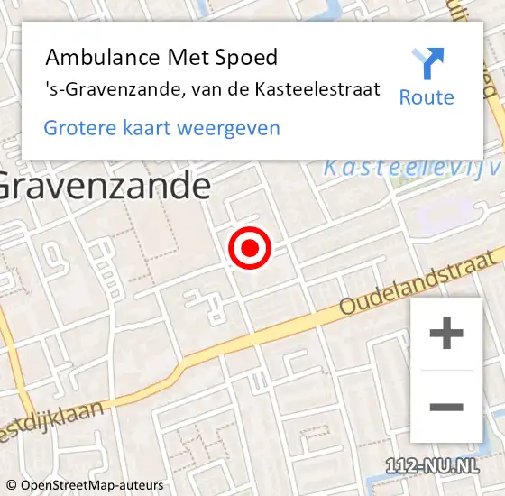 Locatie op kaart van de 112 melding: Ambulance Met Spoed Naar 's-Gravenzande, van de Kasteelestraat op 10 april 2024 13:38