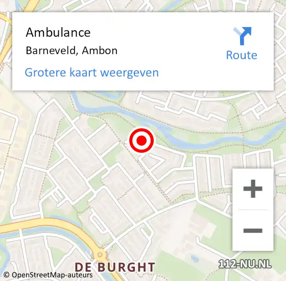 Locatie op kaart van de 112 melding: Ambulance Barneveld, Ambon op 16 oktober 2013 11:19