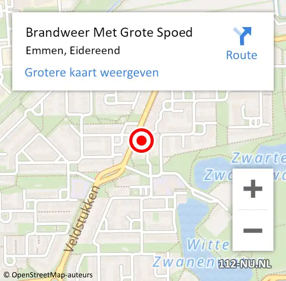 Locatie op kaart van de 112 melding: Brandweer Met Grote Spoed Naar Emmen, Eidereend op 10 april 2024 15:41