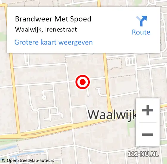 Locatie op kaart van de 112 melding: Brandweer Met Spoed Naar Waalwijk, Irenestraat op 10 april 2024 15:44