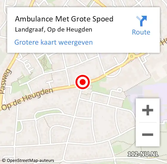 Locatie op kaart van de 112 melding: Ambulance Met Grote Spoed Naar Landgraaf, Op de Heugden op 2 oktober 2014 03:09