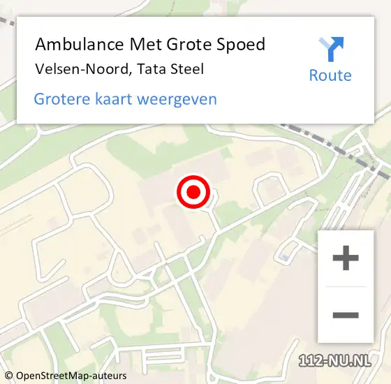 Locatie op kaart van de 112 melding: Ambulance Met Grote Spoed Naar Velsen-Noord, Tata Steel op 10 april 2024 16:47