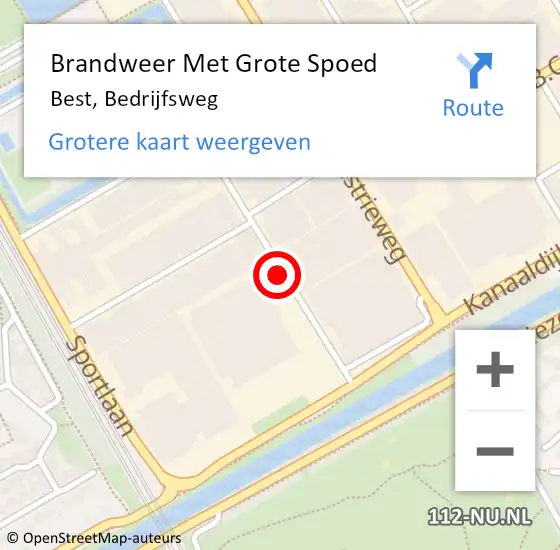 Locatie op kaart van de 112 melding: Brandweer Met Grote Spoed Naar Best, Bedrijfsweg op 2 oktober 2014 03:23