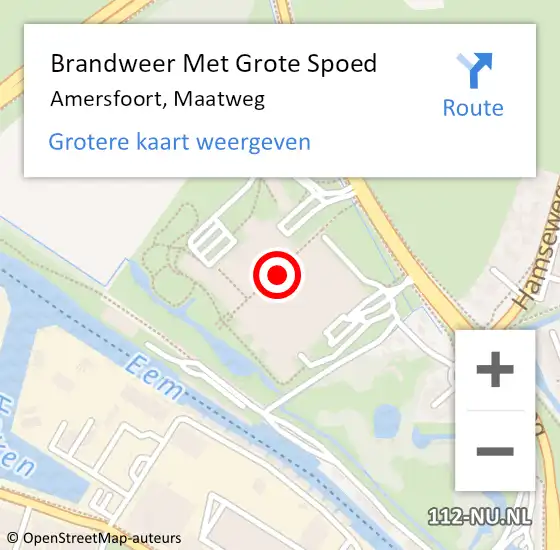 Locatie op kaart van de 112 melding: Brandweer Met Grote Spoed Naar Amersfoort, Maatweg op 10 april 2024 18:02