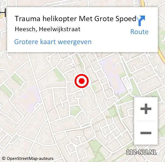 Locatie op kaart van de 112 melding: Trauma helikopter Met Grote Spoed Naar Heesch, Heelwijkstraat op 10 april 2024 19:03