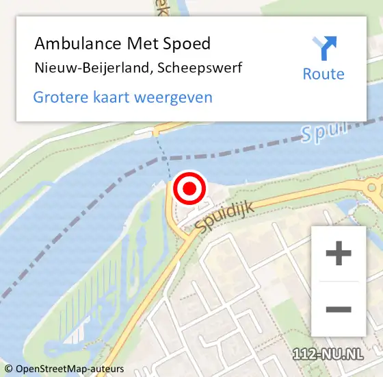 Locatie op kaart van de 112 melding: Ambulance Met Spoed Naar Nieuw-Beijerland, Scheepswerf op 10 april 2024 19:12