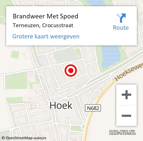 Locatie op kaart van de 112 melding: Brandweer Met Spoed Naar Terneuzen, Crocusstraat op 10 april 2024 20:39