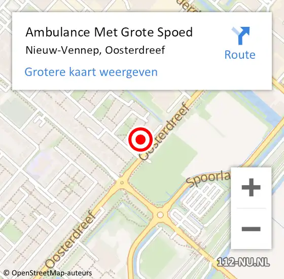 Locatie op kaart van de 112 melding: Ambulance Met Grote Spoed Naar Nieuw-Vennep, Oosterdreef op 10 april 2024 20:42