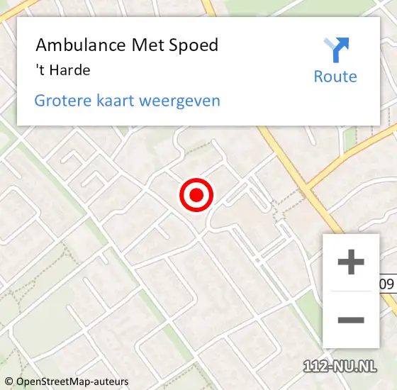 Locatie op kaart van de 112 melding: Ambulance Met Spoed Naar 't Harde op 10 april 2024 22:30