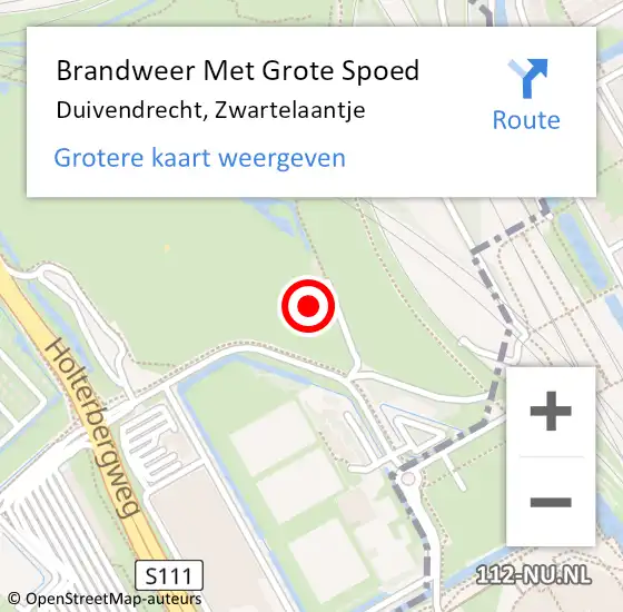 Locatie op kaart van de 112 melding: Brandweer Met Grote Spoed Naar Duivendrecht, Zwartelaantje op 11 april 2024 03:42