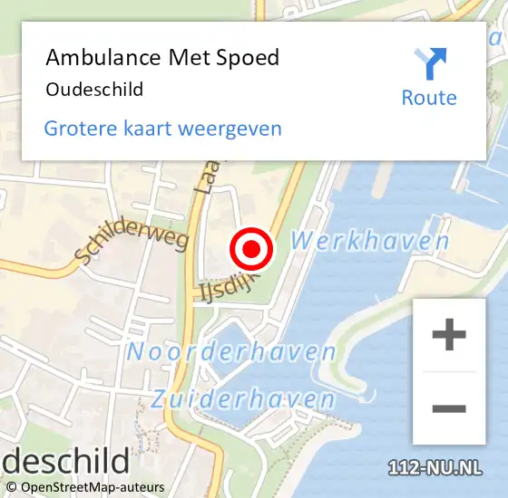 Locatie op kaart van de 112 melding: Ambulance Met Spoed Naar Oudeschild op 11 april 2024 03:46