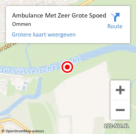 Locatie op kaart van de 112 melding: Ambulance Met Zeer Grote Spoed Naar Ommen op 11 april 2024 07:26