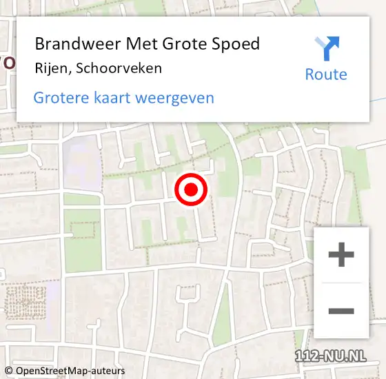 Locatie op kaart van de 112 melding: Brandweer Met Grote Spoed Naar Rijen, Schoorveken op 11 april 2024 08:06