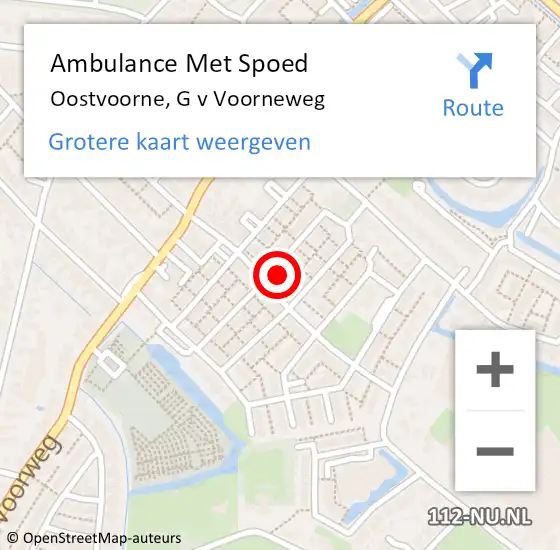 Locatie op kaart van de 112 melding: Ambulance Met Spoed Naar Oostvoorne, G v Voorneweg op 11 april 2024 08:40
