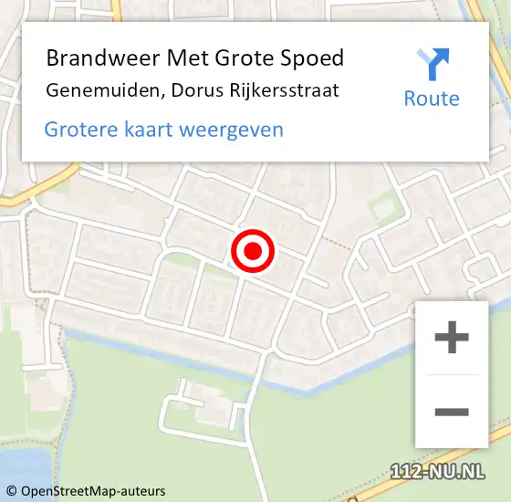 Locatie op kaart van de 112 melding: Brandweer Met Grote Spoed Naar Genemuiden, Dorus Rijkersstraat op 11 april 2024 10:11