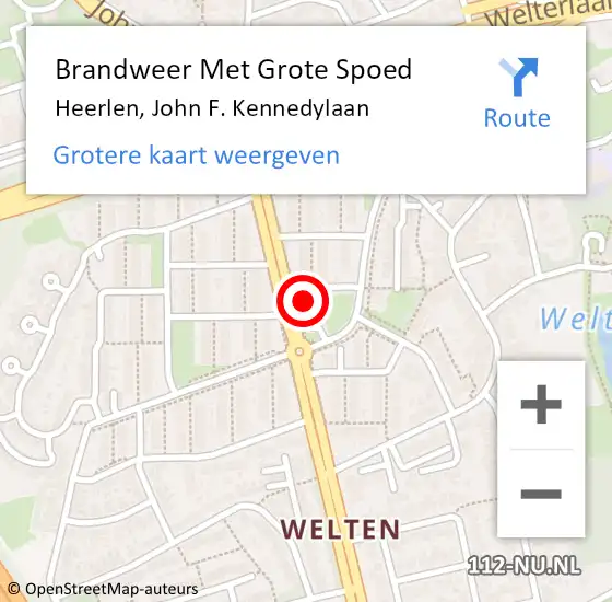 Locatie op kaart van de 112 melding: Brandweer Met Grote Spoed Naar Heerlen, John F. Kennedylaan op 11 april 2024 11:46