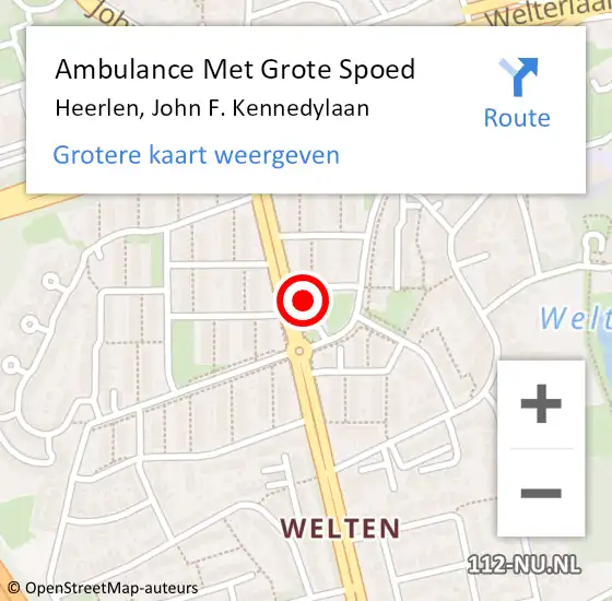 Locatie op kaart van de 112 melding: Ambulance Met Grote Spoed Naar Heerlen, John F. Kennedylaan op 11 april 2024 11:47