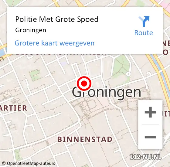 Locatie op kaart van de 112 melding: Politie Met Grote Spoed Naar Groningen op 11 april 2024 12:52