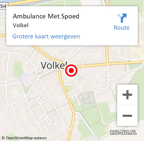 Locatie op kaart van de 112 melding: Ambulance Met Spoed Naar Volkel op 11 april 2024 12:52
